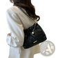 Quilted Faux Leather Crossbody Bag with Chain Strap