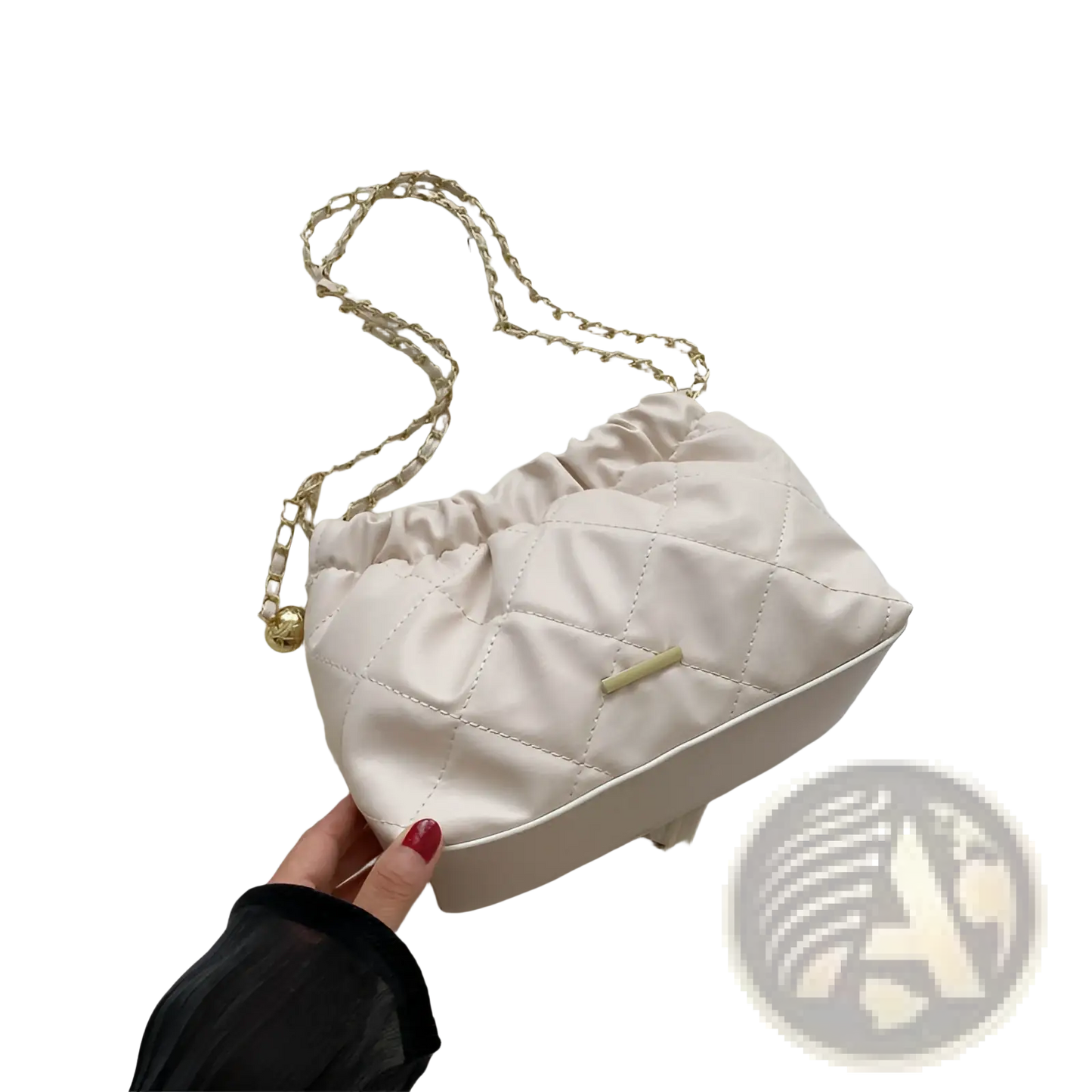 Quilted Faux Leather Crossbody Bag with Chain Strap