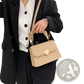 Quilted Heart Clasp Crossbody Bag with Ruched Handle