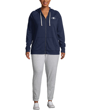 Moletom com capuz Champion Heritage Plus Size Feminino, azul marinho, tamanho 2, extra grande