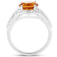 2.81 Carat Genuine Citrine and White Topaz .925 Sterling Silver Ring