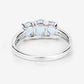 0.95 Carat Genuine Aquamarine and White Diamond .925 Sterling Silver Ring