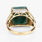 8.70 Carat Dyed Emerald and White Topaz .925 Sterling Silver Ring