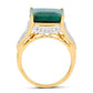 8.70 Carat Dyed Emerald and White Topaz .925 Sterling Silver Ring