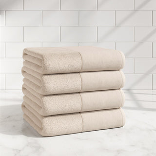 Cotton Linen-Like Border 6-Piece Towel Set - Priya Collection