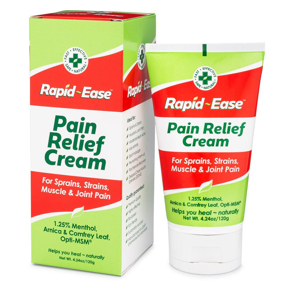 Creme para alívio da dor Rapid-Ease - Para entorses, distensões e dores musculares e nas 7 articulações - Mentol, arnica e folhas de confrei