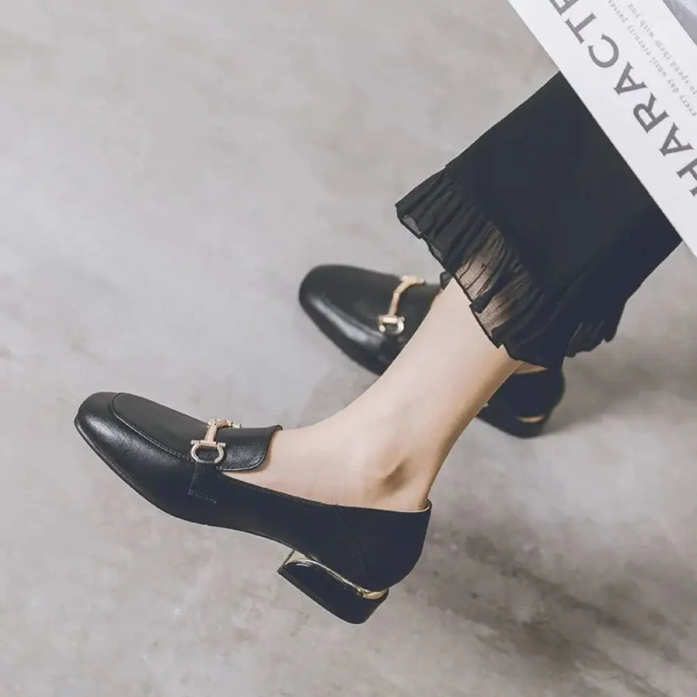 Women's British Style Horsebit Soft Leather Loafers