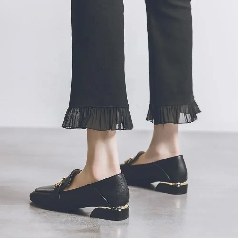 Women's British Style Horsebit Soft Leather Loafers