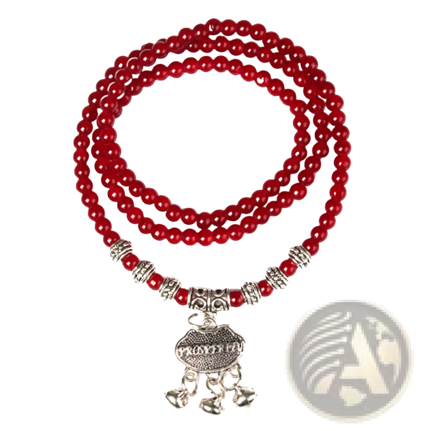Red Agate Good Luck Bracelet with Engraved Protect Charm