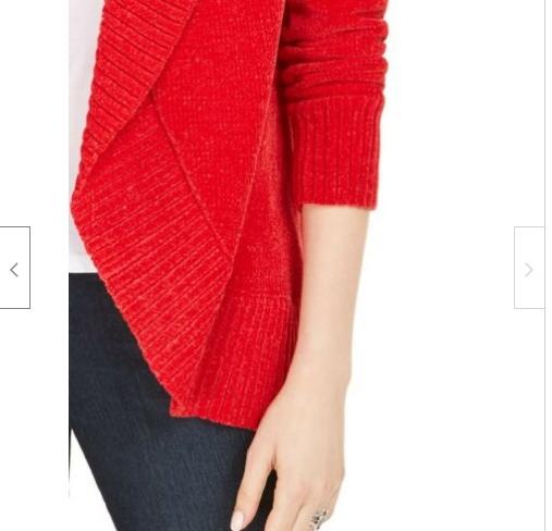 Cardigan feminino com gola xale e frente aberta, tamanho médio, vermelho, estilo &amp; co