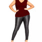 Top franzido plus size da moda feminino City Chic, vermelho, tamanho pequeno e pequeno
