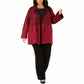 Jaqueta suéter feminina Alfani Double-Knit Malbec Speckled tamanho grande
