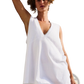 Relaxed v Neck Sleeveless Cotton Wrap Vest Top