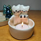 Handcrafted Cuddling Kittens Ceramic Candle Holder