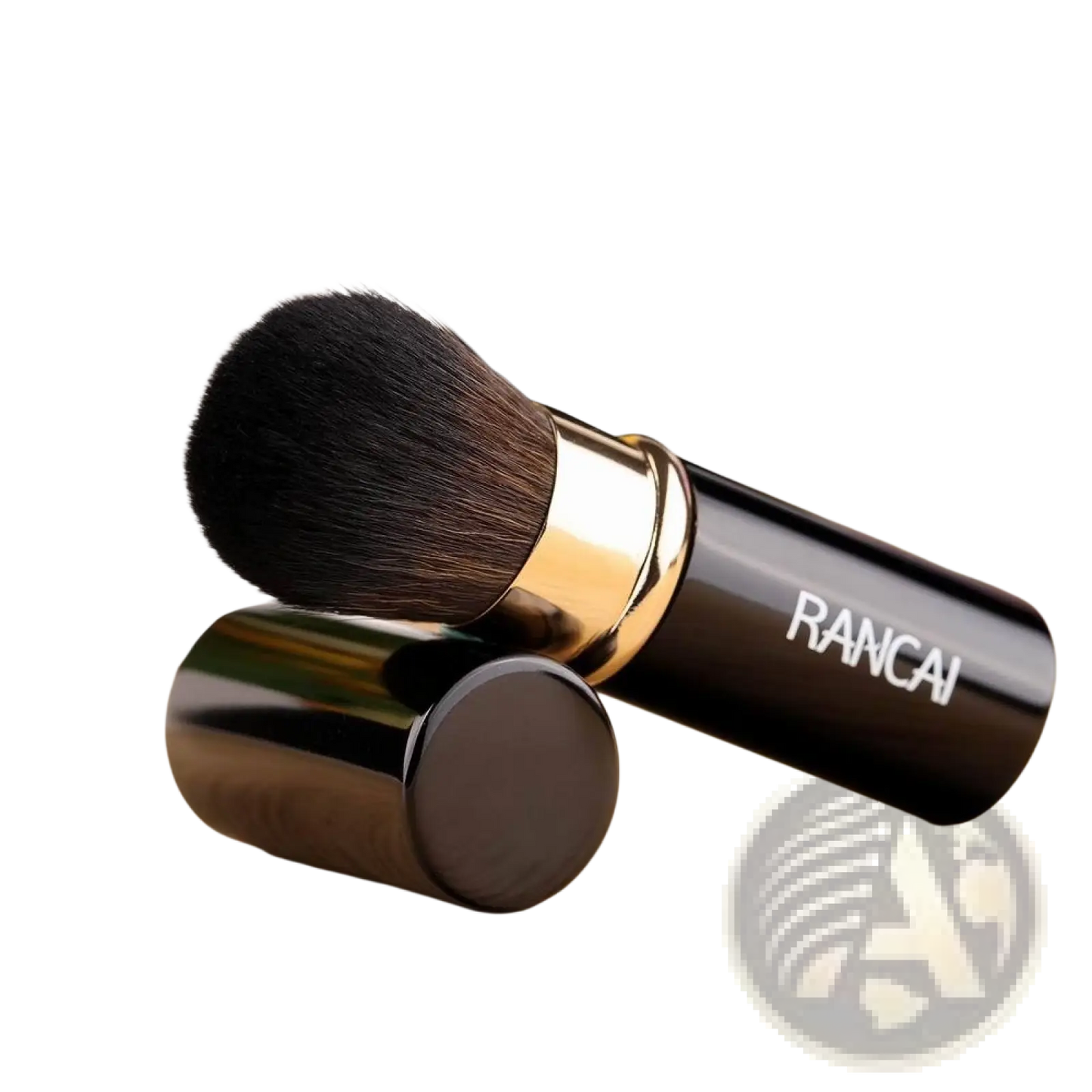 Retractable Makeup Brush Mini Red and Gold Rancai