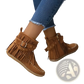 Retro Ankle Boots with Rivet Tassel Suede Flat Shoes
