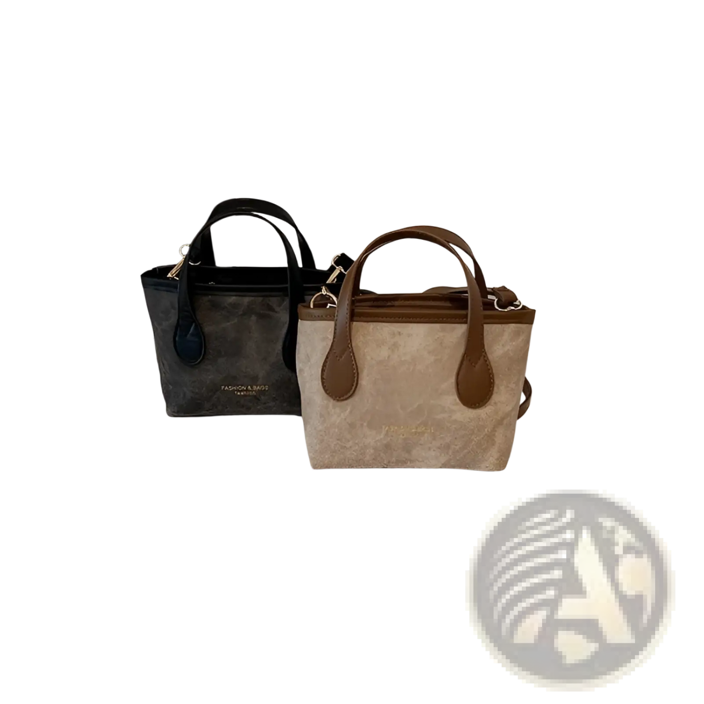 Retro Bucket Bag Textured Canvas Shoulder Handbag