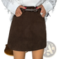 Retro Corduroy Mini Skirt with Matching Belt