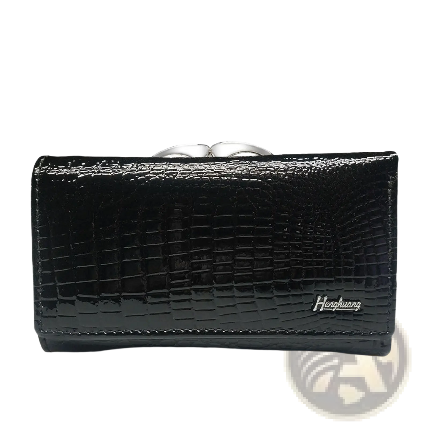 Retro Crocodile Pattern Leather Trifold Wallet with Clasp