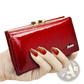 Retro Crocodile Pattern Leather Trifold Wallet with Clasp