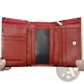 Retro Crocodile Pattern Leather Trifold Wallet with Clasp