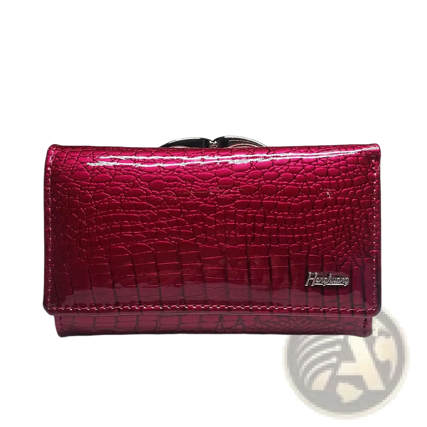 Retro Crocodile Pattern Leather Trifold Wallet with Clasp
