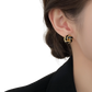 Retro Enamel Knot Stud Earrings with Glossy Finish