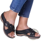 Retro Floral Leather Wedge Sandals and Slides