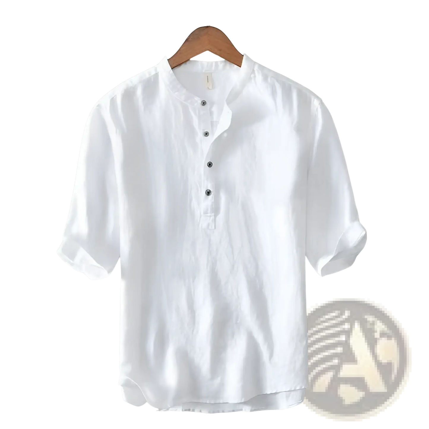 Retro Japanese Style Loose Linen Mandarin Collar Shirt