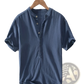 Retro Japanese Style Loose Linen Mandarin Collar Shirt