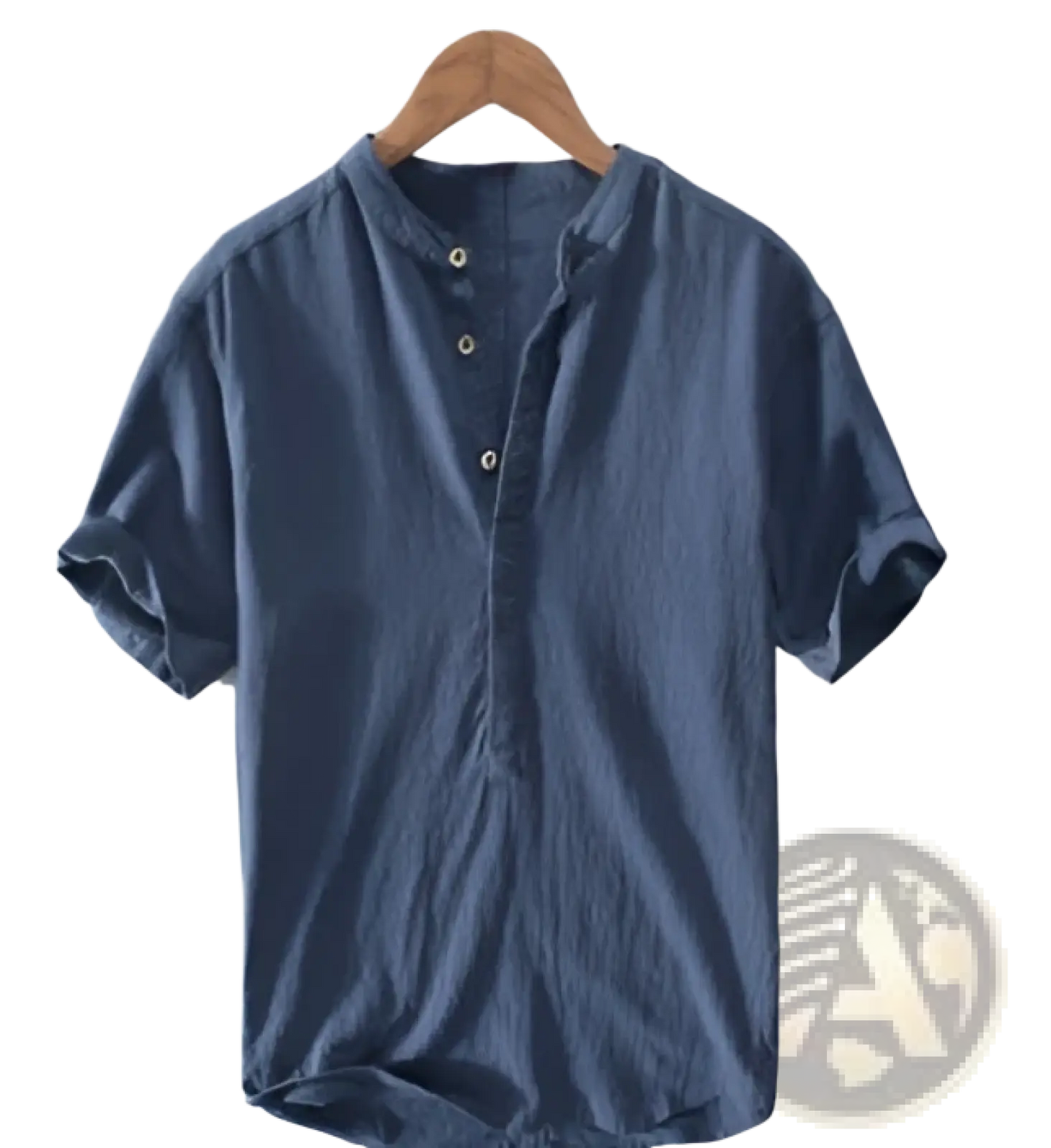 Retro Japanese Style Loose Linen Mandarin Collar Shirt