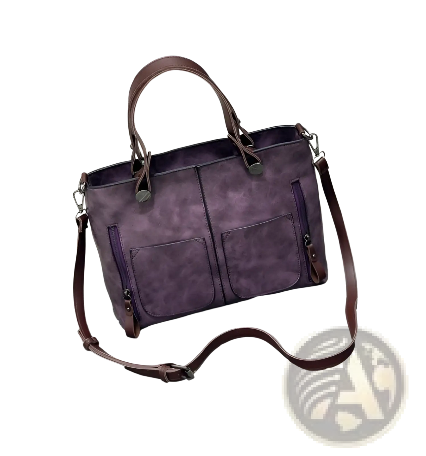 Retro Large Capacity Leather Tote Crossbody Bag