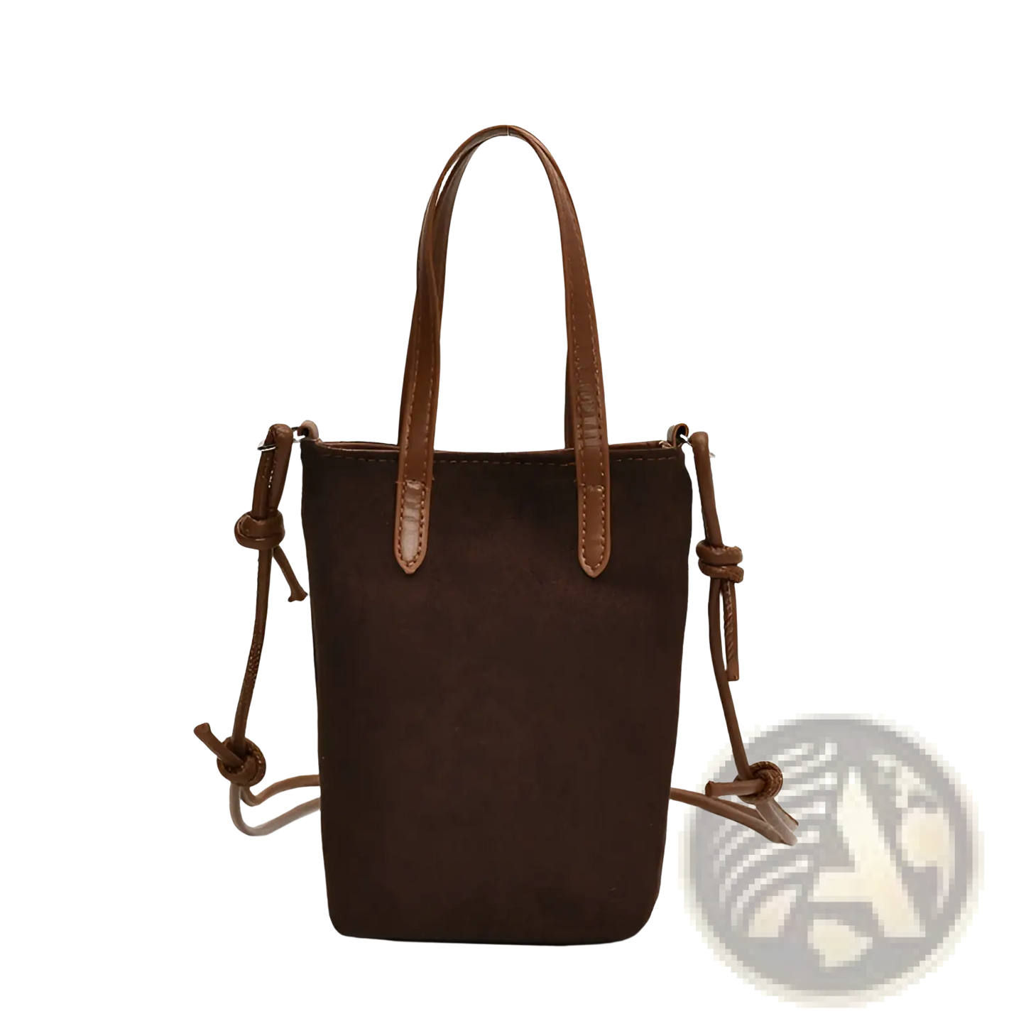 Retro Leopard Print Suede Mini Bucket Crossbody Bag
