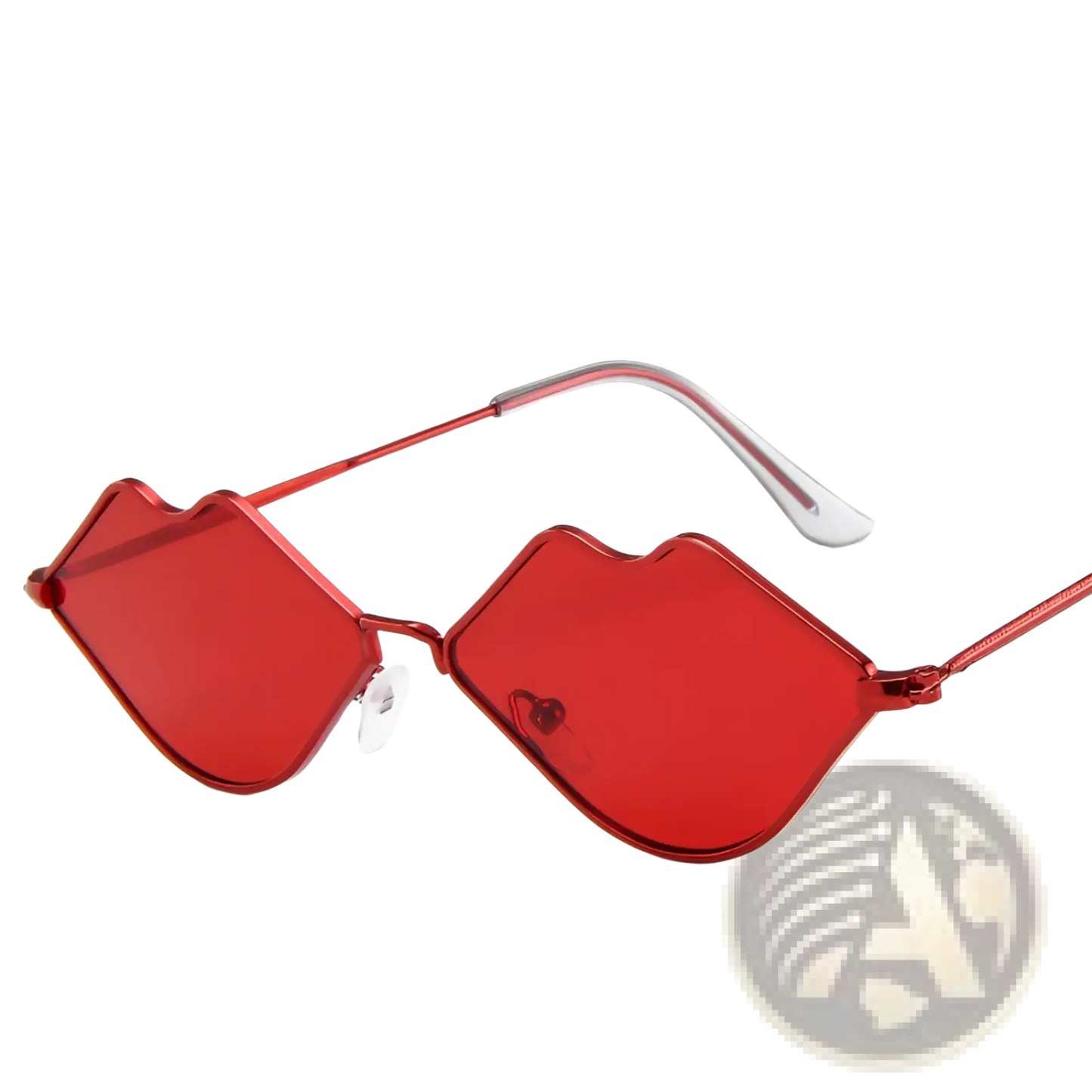 Retro Lip Shaped Fashion Sunglasses with Black Frames
