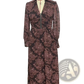Retro Paisley Print Long Sleeve Maxi Dress