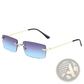 Retro Rimless Square Gold Trim Sunglasses 6 Pack