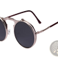 Retro Round Flip Up Polarized Metal Sunglasses