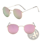 Retro Round Gold Metal Mirrored Sunglasses
