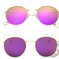 Retro Round Gold Metal Mirrored Sunglasses