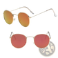 Retro Round Gold Metal Mirrored Sunglasses