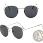 Retro Round Gold Metal Mirrored Sunglasses