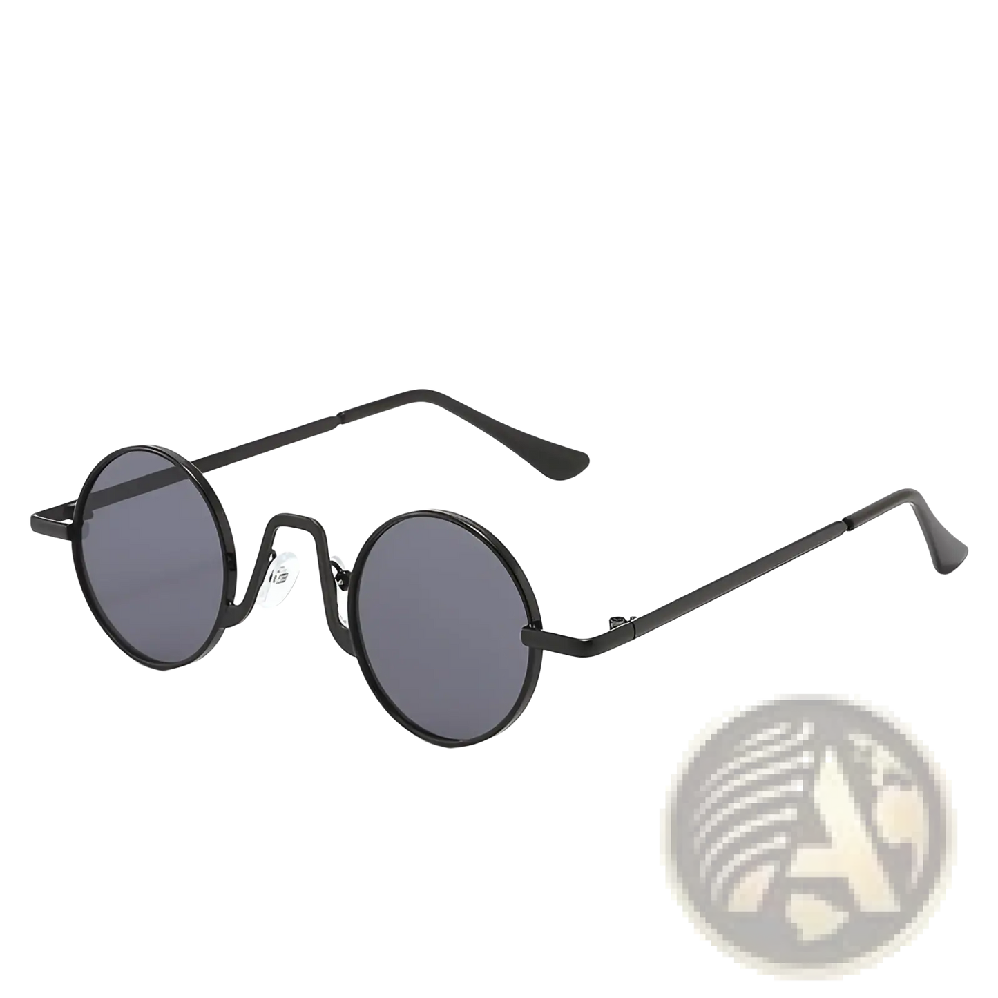 Retro Round Hip Hop Sunglasses with Mirrored Lenses