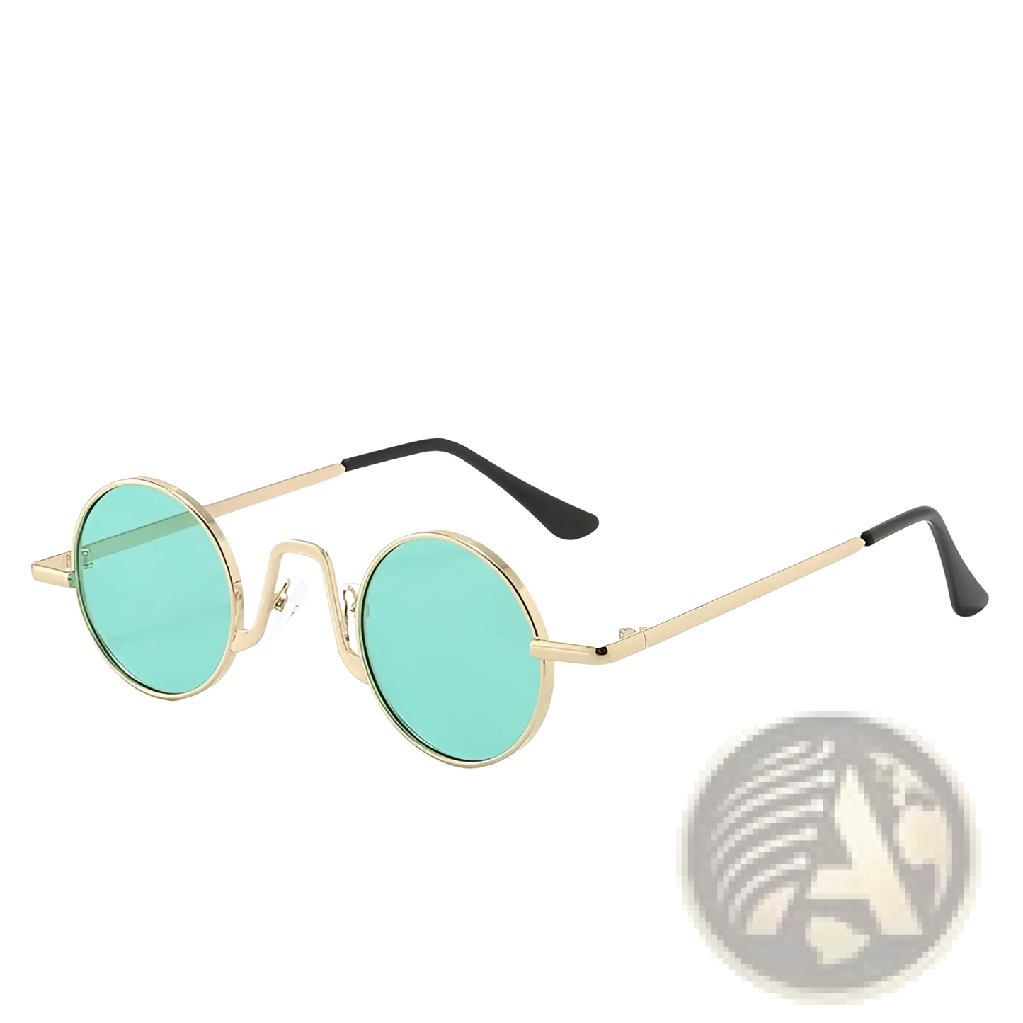 Retro Round Hip Hop Sunglasses with Mirrored Lenses