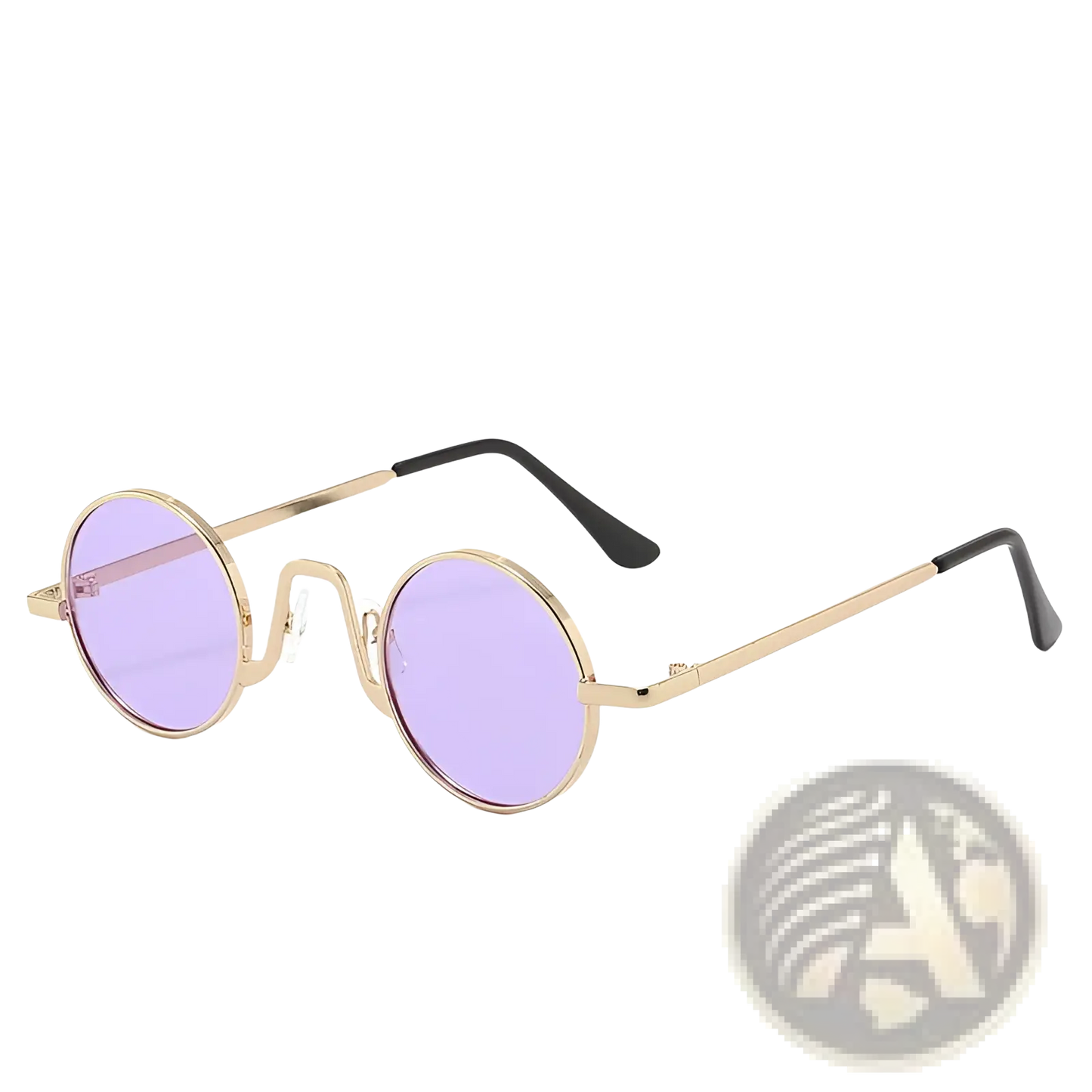 Retro Round Hip Hop Sunglasses with Mirrored Lenses
