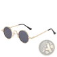 Retro Round Hip Hop Sunglasses with Mirrored Lenses