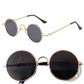 Retro Round Hip Hop Sunglasses with Mirrored Lenses