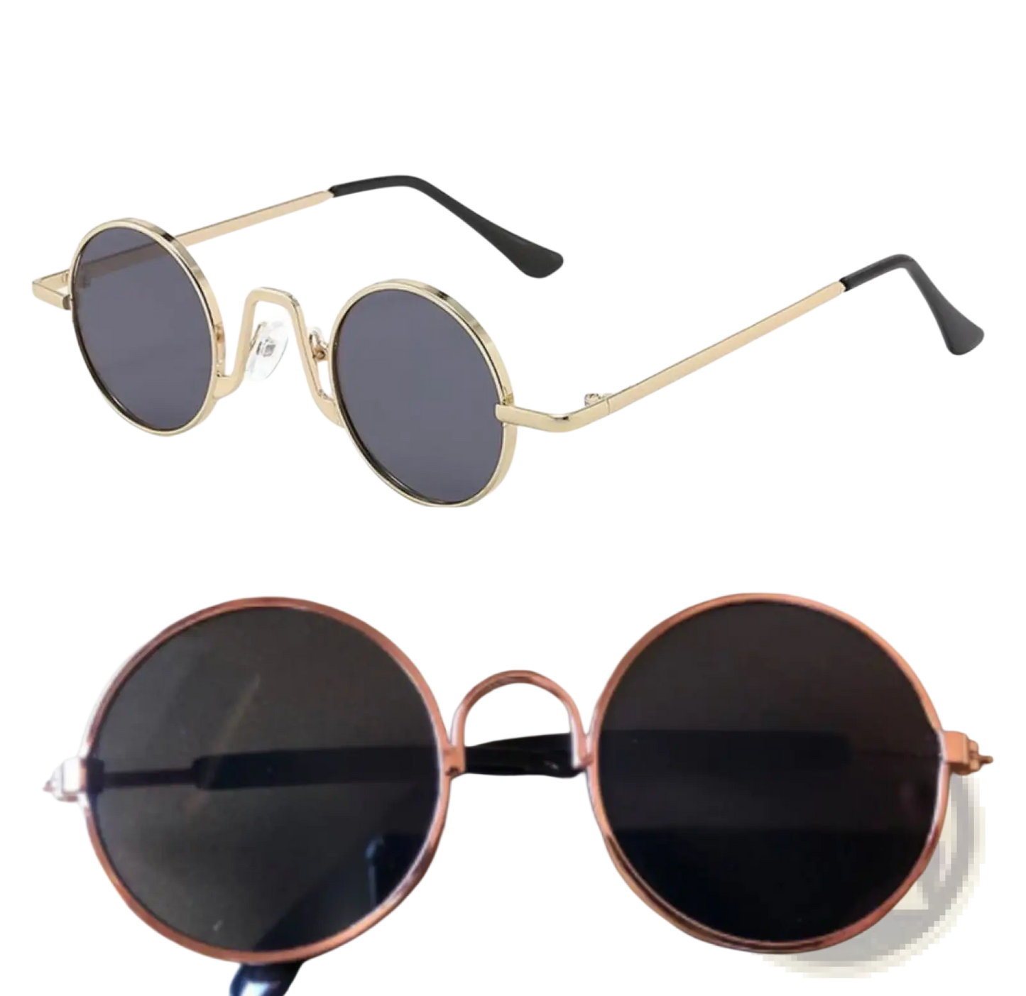 Retro Round Hip Hop Sunglasses with Mirrored Lenses