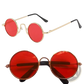 Retro Round Hip Hop Sunglasses with Mirrored Lenses