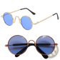 Retro Round Hip Hop Sunglasses with Mirrored Lenses