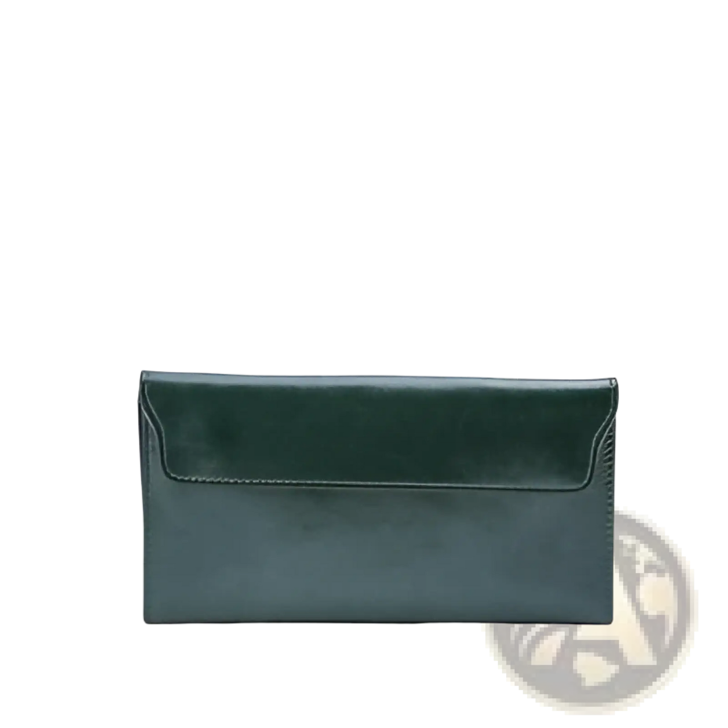 Retro Slim Cowhide Leather Flap Wallet with Contrast Stitching